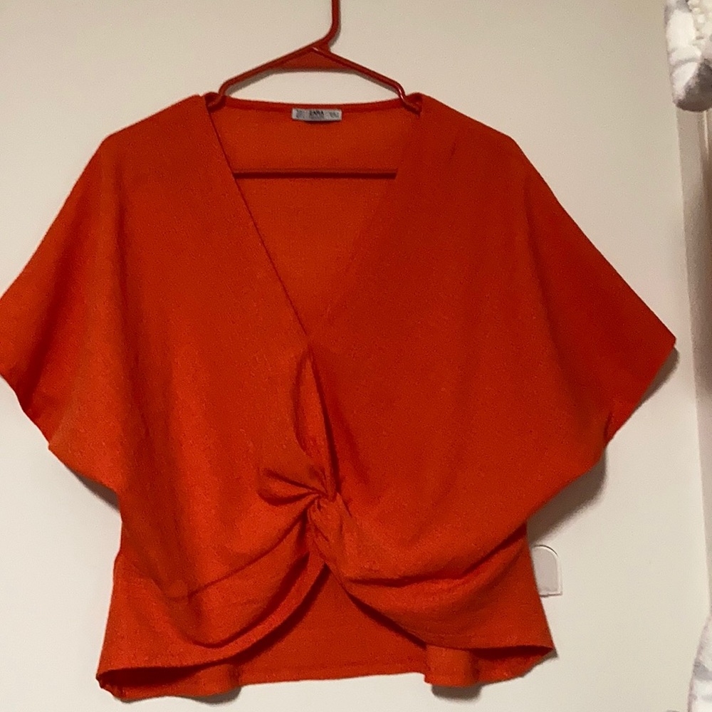 Zara V Neck Crop Top Size L